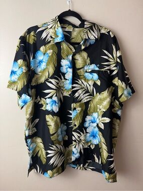 Vintage 1996 Rima Men's Black Hawaiian Shirt XL